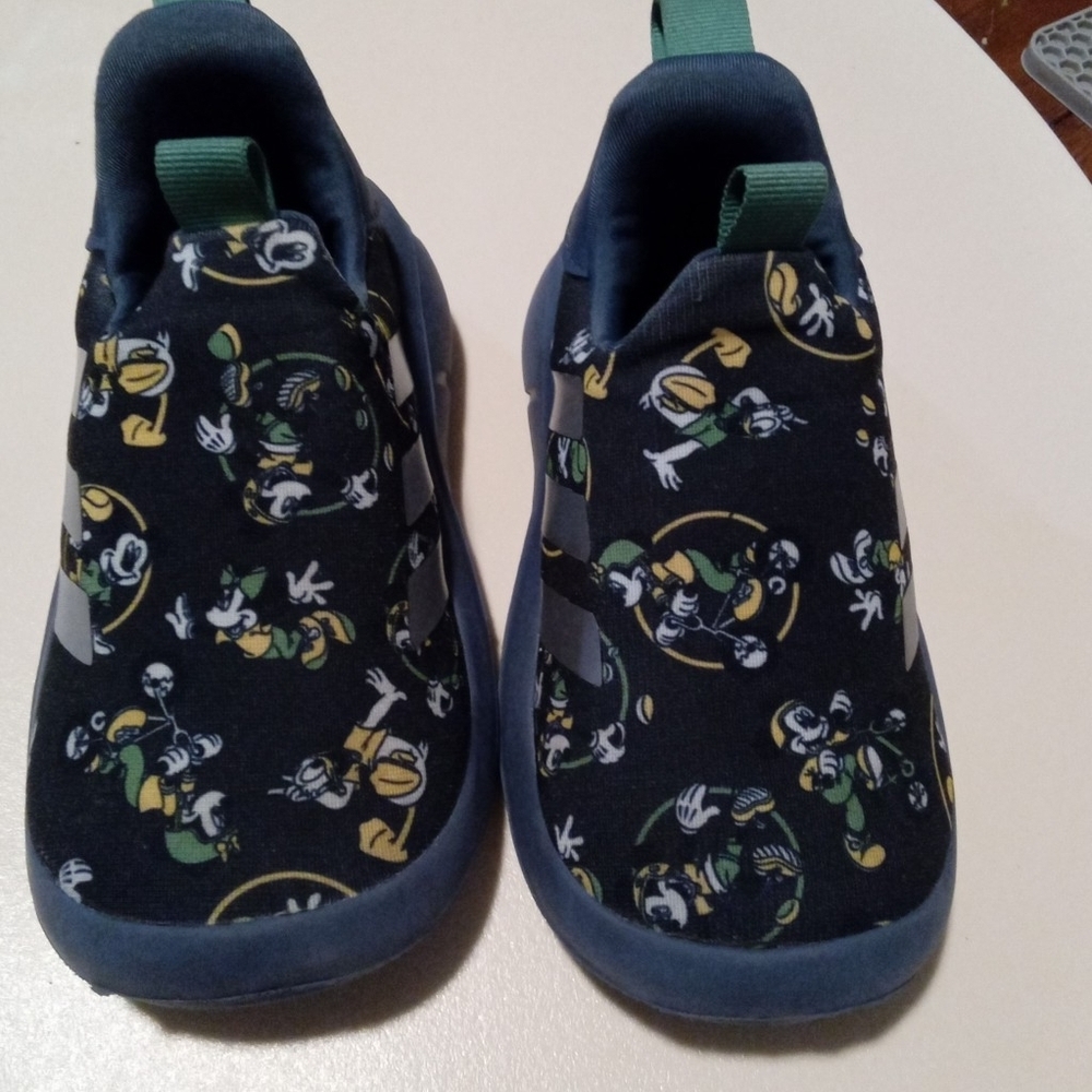 Blue and Green Cartoon Sneakers with Elastic Opening